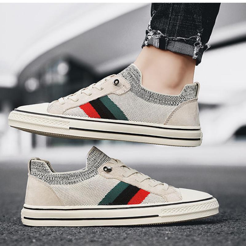 Men's Trendy Shoes Mesh Woven Breathable Walking Shoes Men's Summer Korean Version Versatile Soft Soled Lazy Shoes, Foot Covers