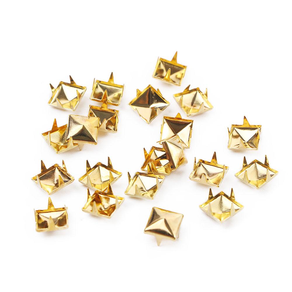 100 Pcs/pack Silver Releasable Pyramid Shape Quality for Hat,Bag,Clothes Garment Supplies Square Rivets DIY Studs Sewing Decor