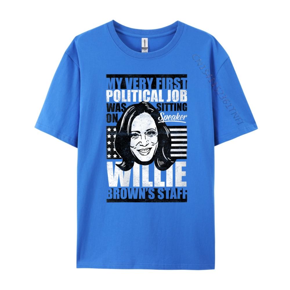 Womens Anti Biden Kamala Harris First Job Willie Brown Female Vp Black T Shirt TShirts Easter Sunday