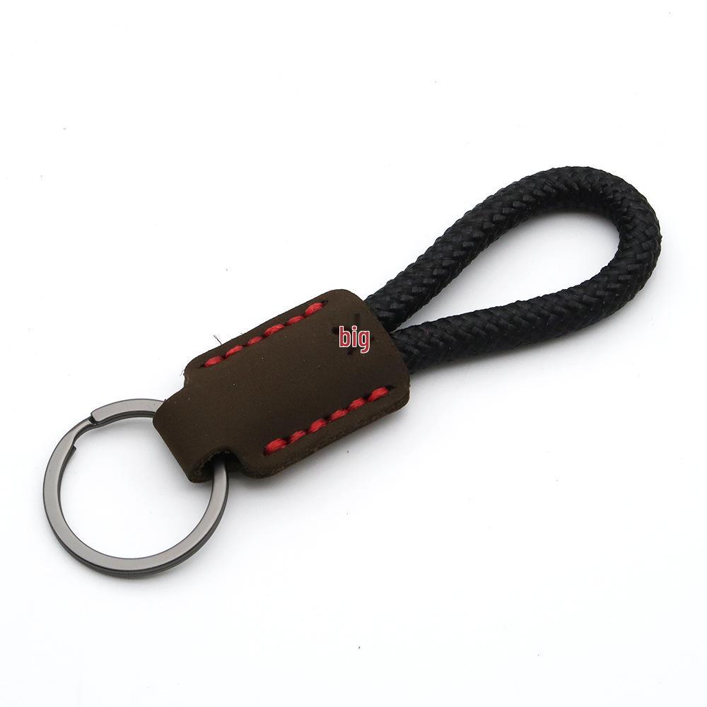 Handmade Genuine Leather Key Chain Pendant - Frosted Leather, Multifunctional Lanyard, Creative Design Key Ring