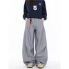 American Retro Simple Scimitar Suit Pants Men and Women Loose Pleated Gray Wide-leg Banana Sickle Pants Couple Trendy