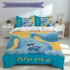3pcs Custom Name Blue's Clues Set,Includes 1 Duvet Cover and 2 Pillowcases,All-season Bedroom Decor