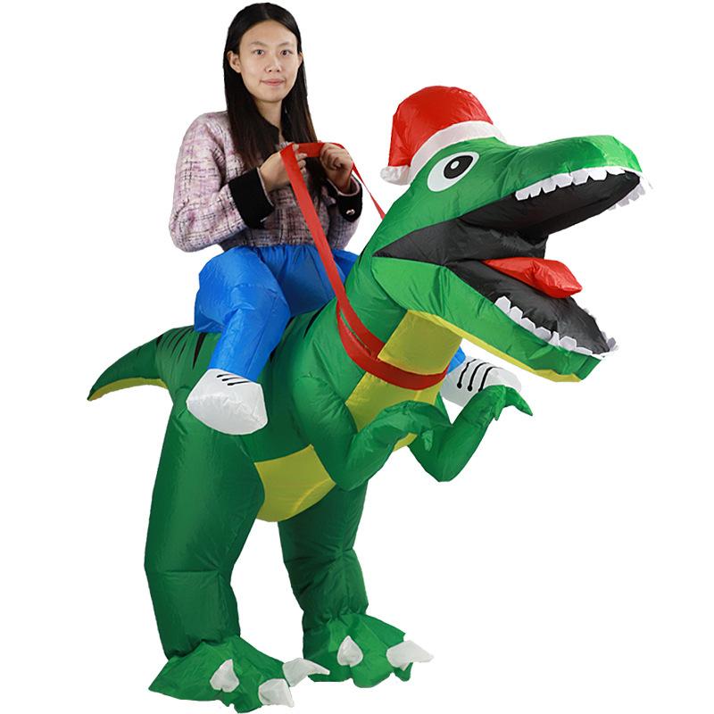 Christmas Costume Props Tyrannosaurus Rex Riding Party Inflatable Dinosaur Mount Suit Christmas Riding Dinosaur Inflatable Suit