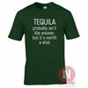 Tequila Probably Isnt The Answer But Its Worth A Shot TShirt Fun Pub Holiday