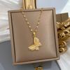 Butterfly Luxury Necklace Women'S Full Diamond Colorful Crystal Pendant Collarbone Chain Trendy Short Sweater Chain