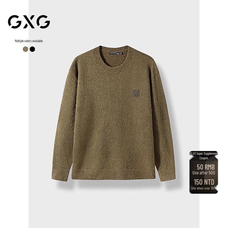 GXG Men's Embroidered Crew Neck Winter Sweater