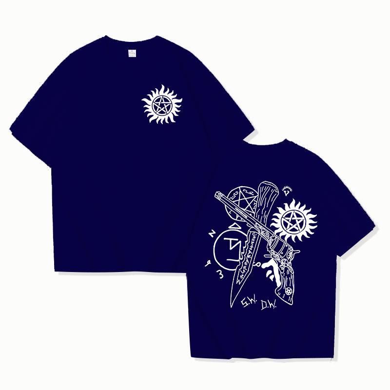 Hot TV Supernatural Print Short Sleeve T Shirts Men Women Shirts Summer Short Sleeved Male T-shirts Comfy Soft Shirts Loose Tops