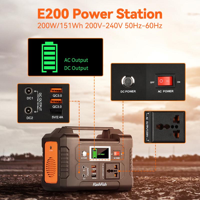 FlashFish 200W Portable Power Station for Outdoor and Emergency Use (220V)