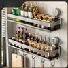 Carbon Steel Wall Mounted Foldable Spice Rack With Strong Suction Cups For Kitchen Storage