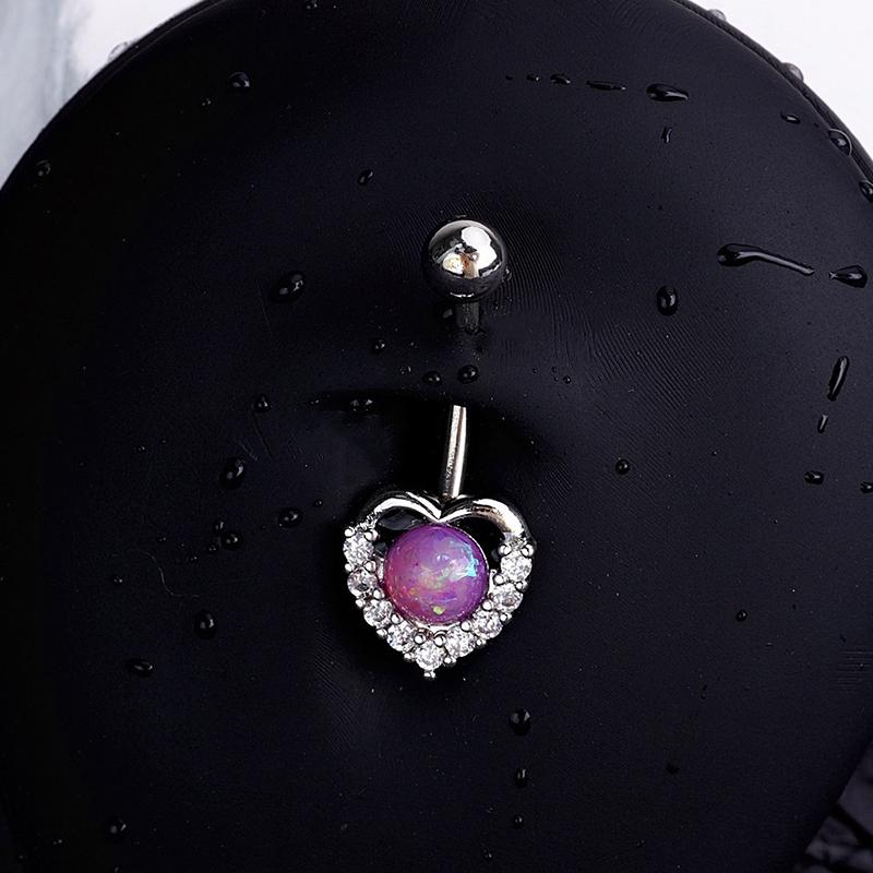 Sweet Heart Butterfly Navel Ring Zircon Belly Button Ring For Women Body Piercing Decoration Vacation Leisure Beach Jewelry Gift