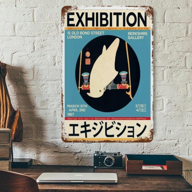 Vintage Japan Art Metal Tin Sign Yayoi Kusama Poster Plaque Katsushika Hokusai Wall Art for Room Club Man Cave Bar Home Decor
