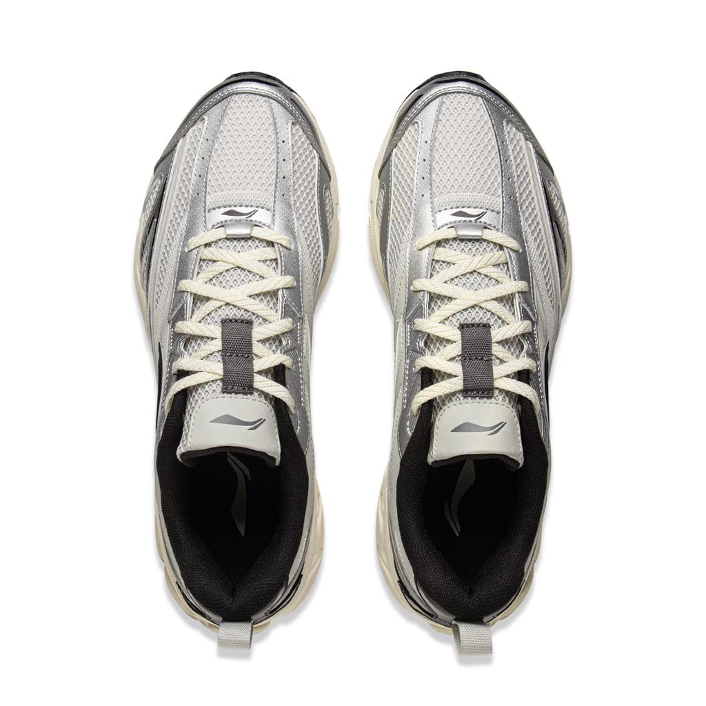 LiNing Cushioning, Slip Resistant, Abrasion Resistant, Rebound Low Top Casual Running Shoes Men's Silver Gray ARXV001-5