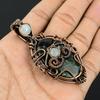 Seraphinite & Rainbow Moonstone Pendant, 999 Copper Wire Wrapped Gemstone Jewelry, Handmade Pendant, For Thanksgiving