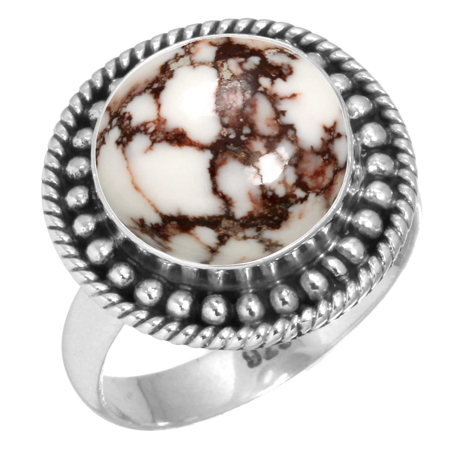 

925 Sterling Silver Ring Women Gemstone Handmade Jewelry Friendship Day Gift Smithsonite Sponge Coral Seraphinite Shattuckite Thulith Wild Horse 6.5