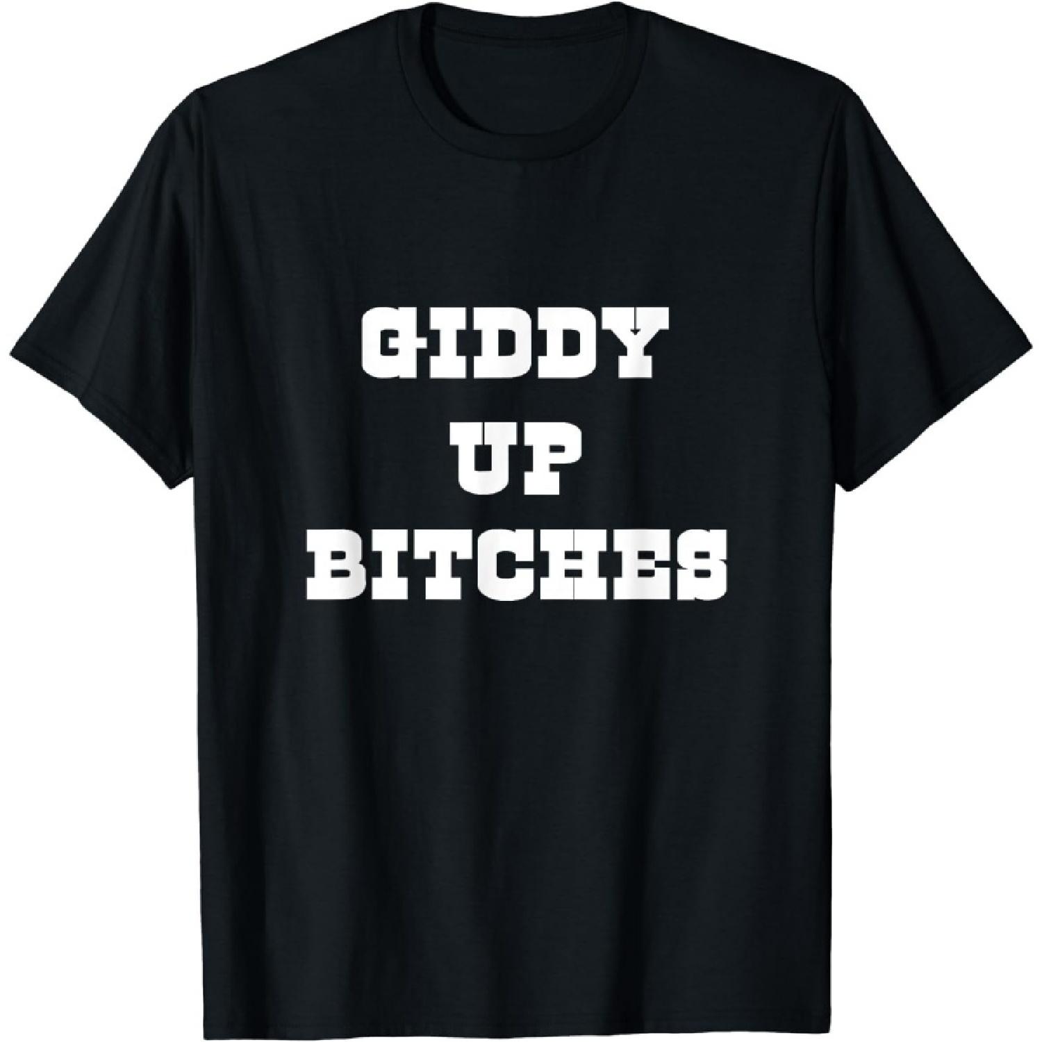 HERSIL Giddy Up Bitches Funny Yeehaw Western Country Cowgirl Rodeo T-Shirt XXXXXL разноцветный
