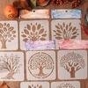 6 Pcs Tree Stencils Cartoon Leaf Stencils Hollow Out Drawing Templates for DIY Projects Reusable Painting Template