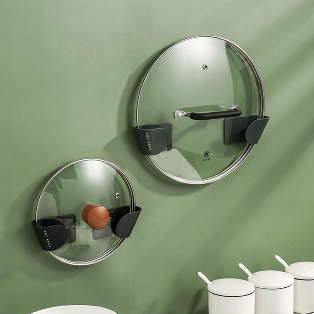 Household Pot Lid Holder Multi-function Wall-mounted Kitchen Pot Cover Storage Rack