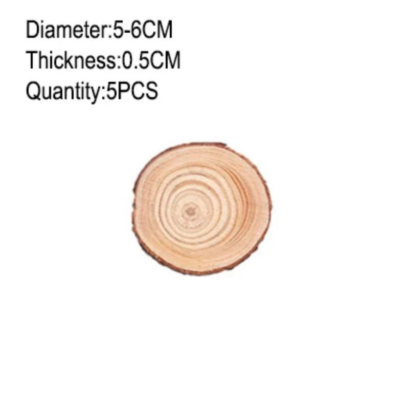 3-12cm Thick Natural Pine Round Unfinished Wood Slices Circles with Tree Bark Log Discs DIY Crafts Rustic Wedding Party Painting