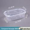 Disposable 750ml Rectangular Takeaway Box with Lid - Thickened Transparent Plastic Lunch/Fruit/Fast Food Container