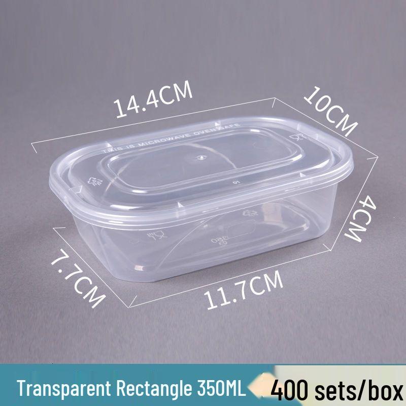 Disposable 750ml Rectangular Takeaway Box with Lid - Thickened Transparent Plastic Lunch/Fruit/Fast Food Container