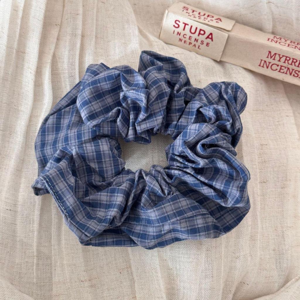 Retro Plaid Large Intestine Hair Tie - Elastic Ponytail Holder & Hair Accessory