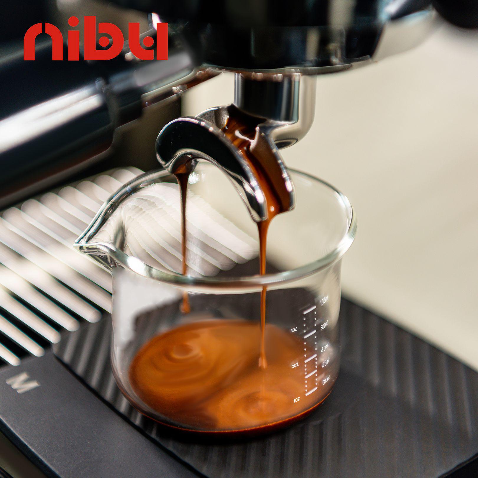 Nibu 100ml Italian Espresso Shot Glass, High Borosilicate with Scale, Milk Measuring Cup