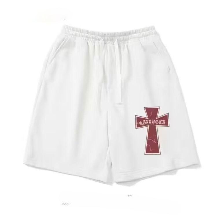 American Retro Cross-printed Sports Shorts Men's Summer Trendy Brand Versatile Loose Five-point Pants