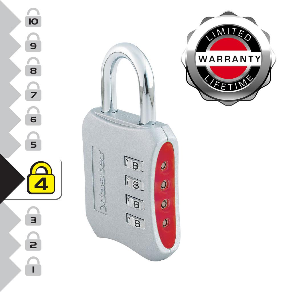 Master Lock Combination Padlock with Zinc Body, Random Color, 86x50x15 mm