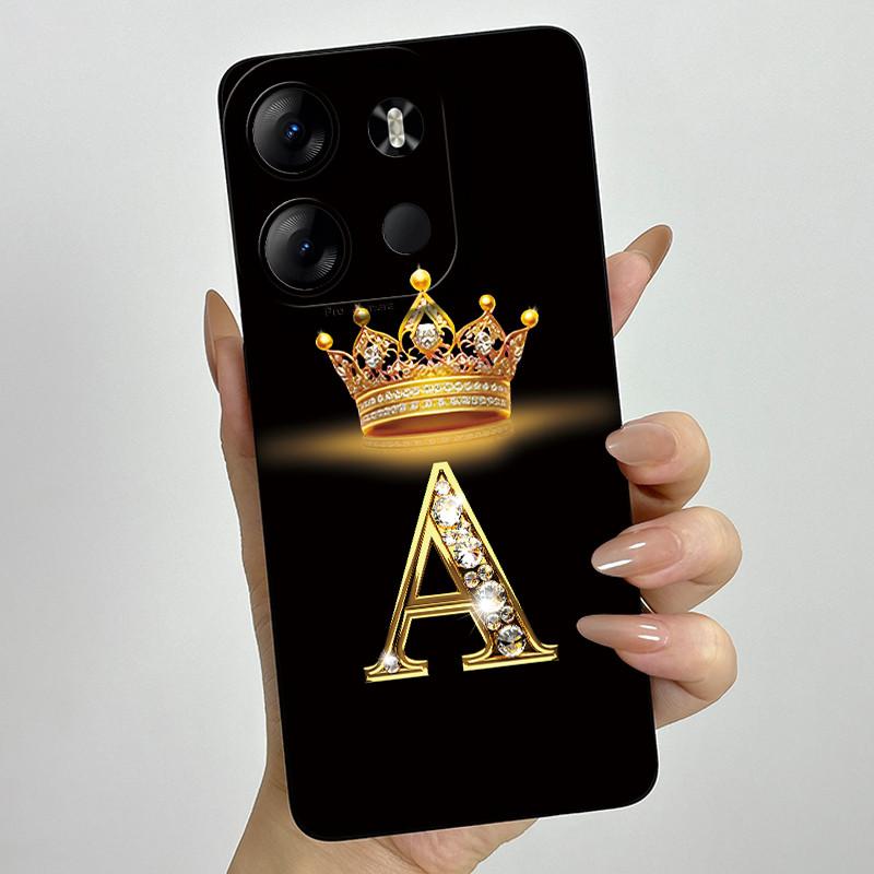 For Tecno Pop 7 Pro Pop7 BF6 BF7 Phone Case Crown Letter Back Cover Soft Liquid Silicone Fundas For Tecno Spark GO 2023 Bumper
