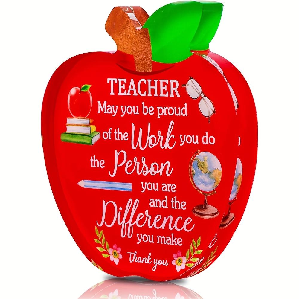 

Acrylic Teacher Appreciation Apple Ornament - May You Be Proud of the Work You Do, the Person You Are, and the Difference You Make 10*10cm