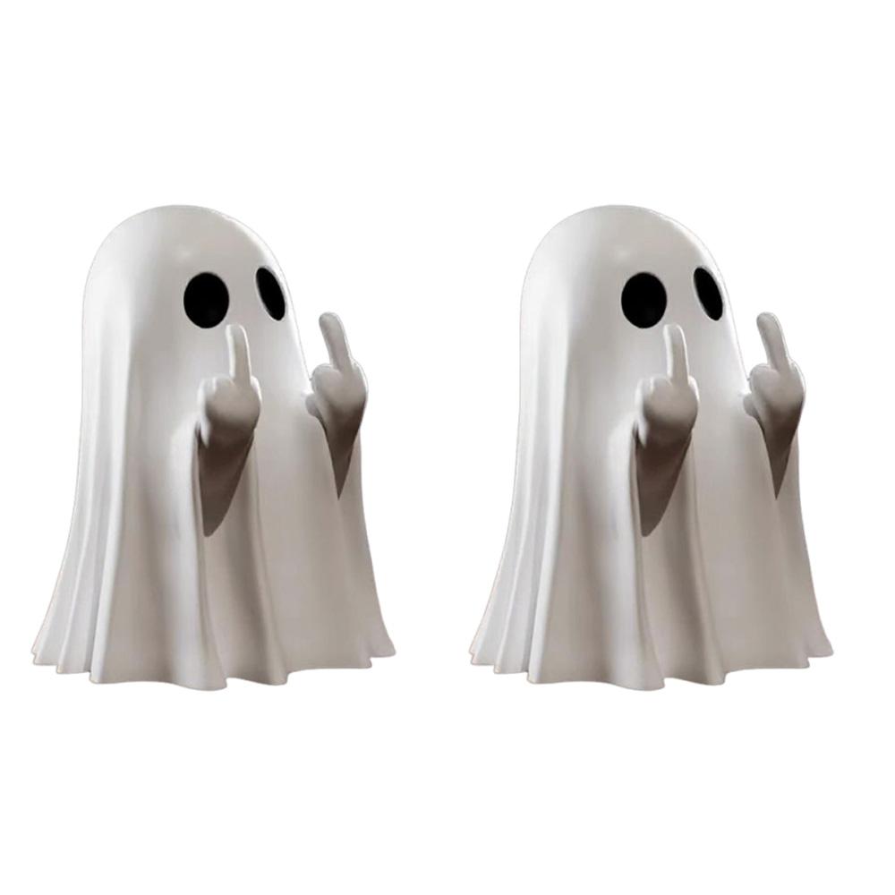 Xiaomi 1-10Pcs Cute Middle Finger Ghost Statue Funny Ghost Statue Small Scary Ghost Figurines Halloween Home Decor New Year's Gifts