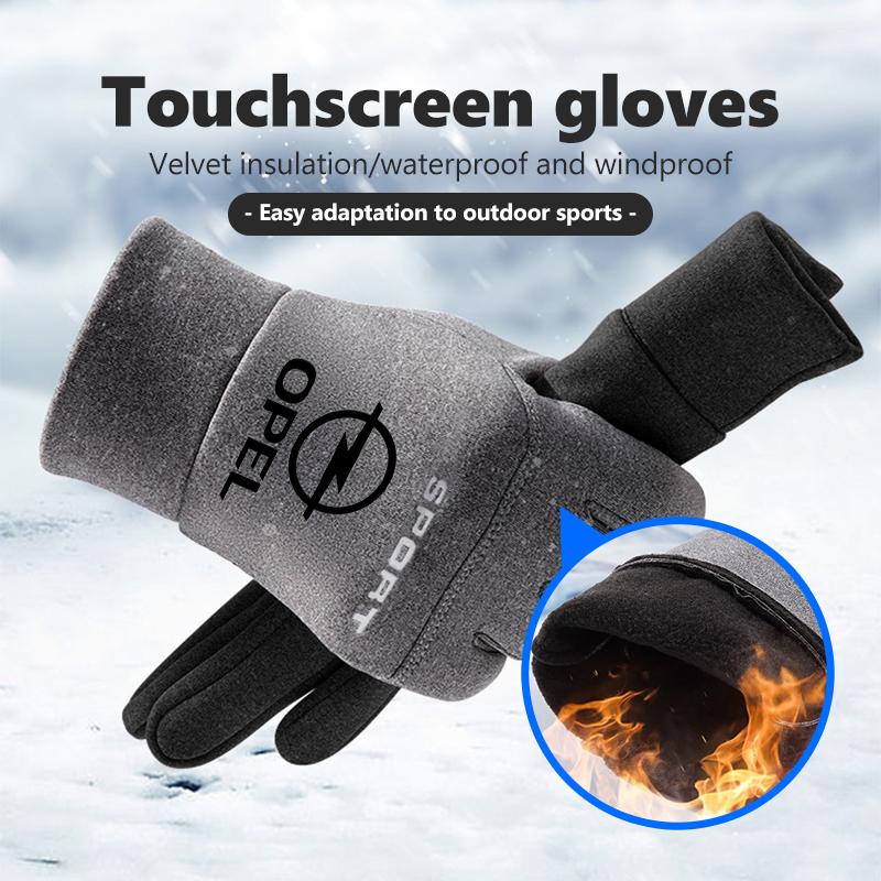 Winter Thermal Touchscreen Gloves Waterproof Anti Slip Outdoor Riding Accessories For Opel Insignia Astra G J F K Vectra C H