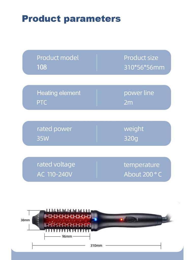 Multifunctional Fluffy Infrared Hair Straightener & Curling Comb