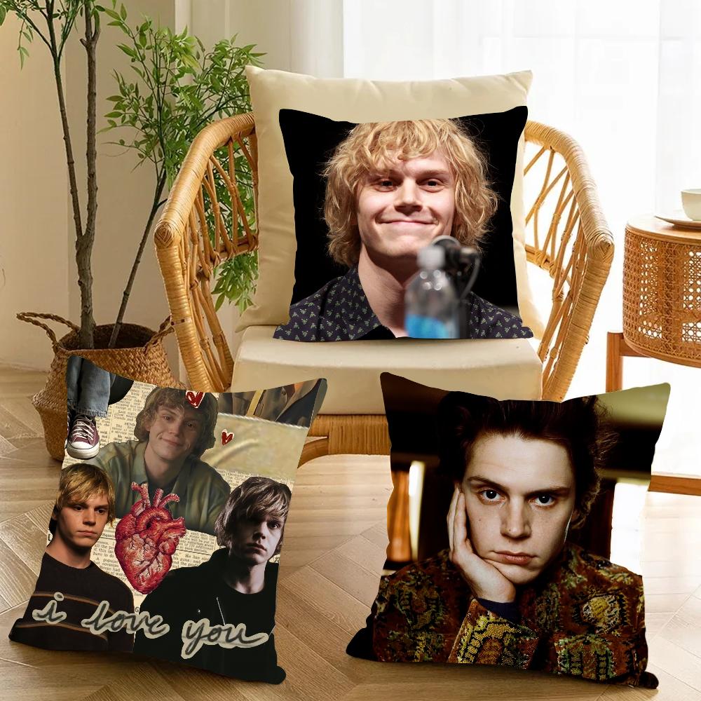 Handsome E-Evan Peters Pillow Case Cute Room Home office Decor Protective pixel Covers Without game Pillow-Insert