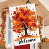 Charming Autumn Maple Leaf Welcome Garden Flag - Double-Sided, Durable Polyester - Perfect for Thanksgiving & Fall Decor, Outdoor Yard and Home Decora
