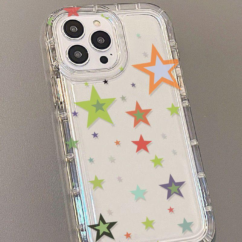 Candy Star Applicable iPhone17Pormax Transparent Phone Case 12 All Inclusive 16/13 Apple 14 Cute 15