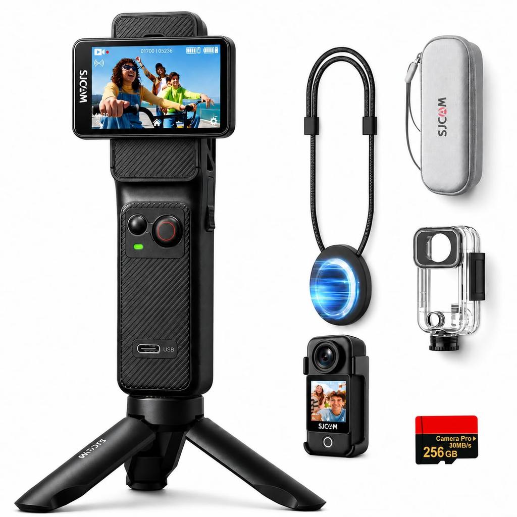 SJCAM C400 Blogging Camera 4K Action Camera 7 Hours Continuous Recording Image Stabilization Touchscreen 30m Waterproof Body Camera YouTube Live
