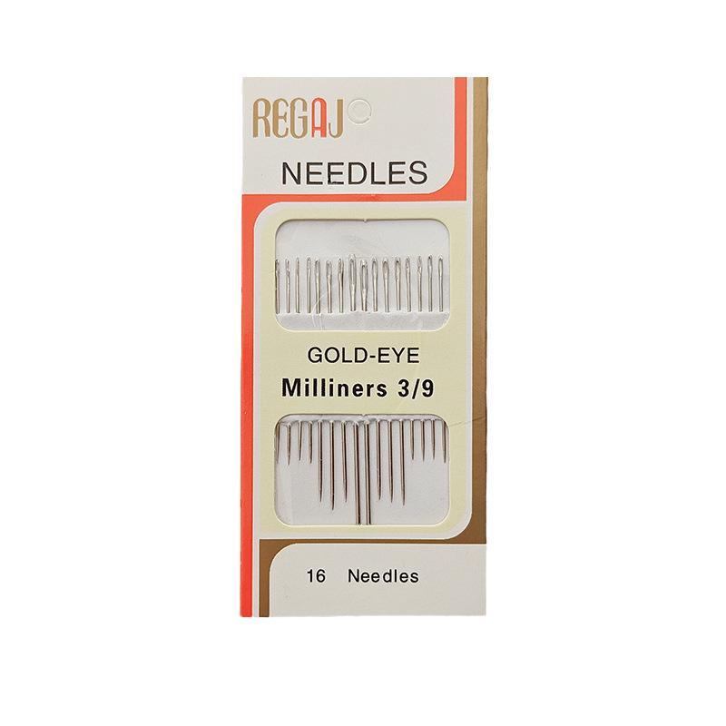16-Piece Gold Tail Embroidery Needles Set: Large Eye Needles for Cross Stitch & DIY Sewing Projects