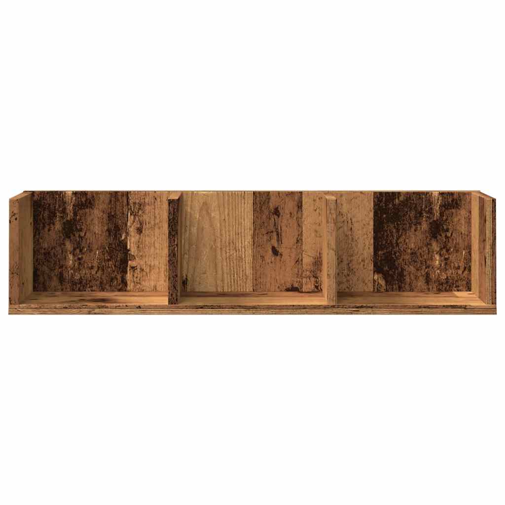 CD Wall Shelf Rustic Wood Look 75 x 18 x 18 cm Engineered Wood