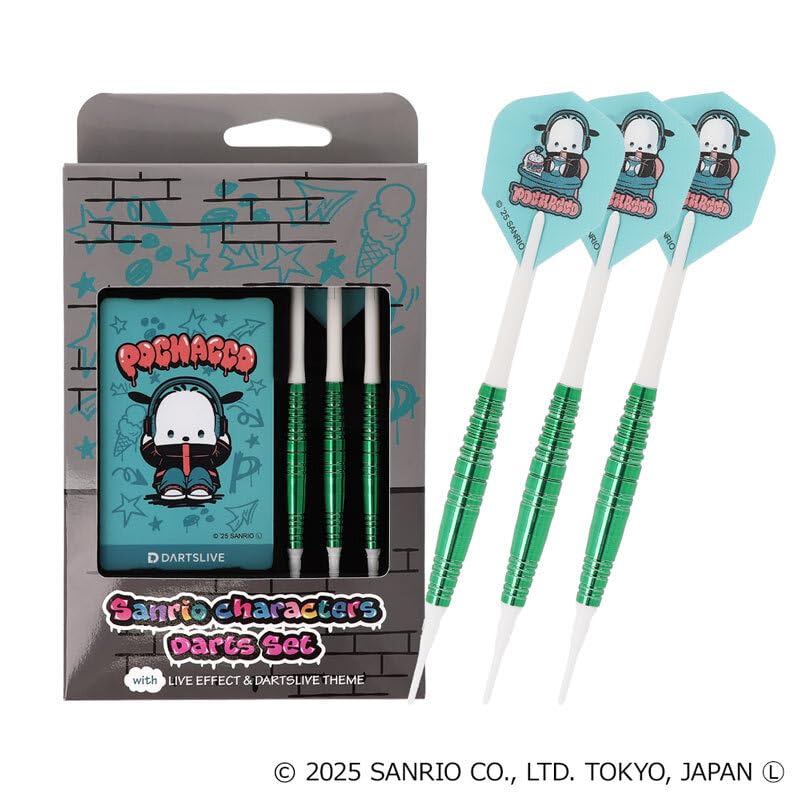 Sanrio darts set with DARTSLIVE CARD Solid&Cool darts Pochacco
