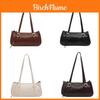 Minimalistische PU Crossbody-Tasche für Damen mit Reißverschluss und zwei Schultergurten