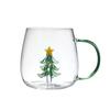 Tazza da Latte in Vetro Creativa 3D Albero di Natale Resistente al Calore