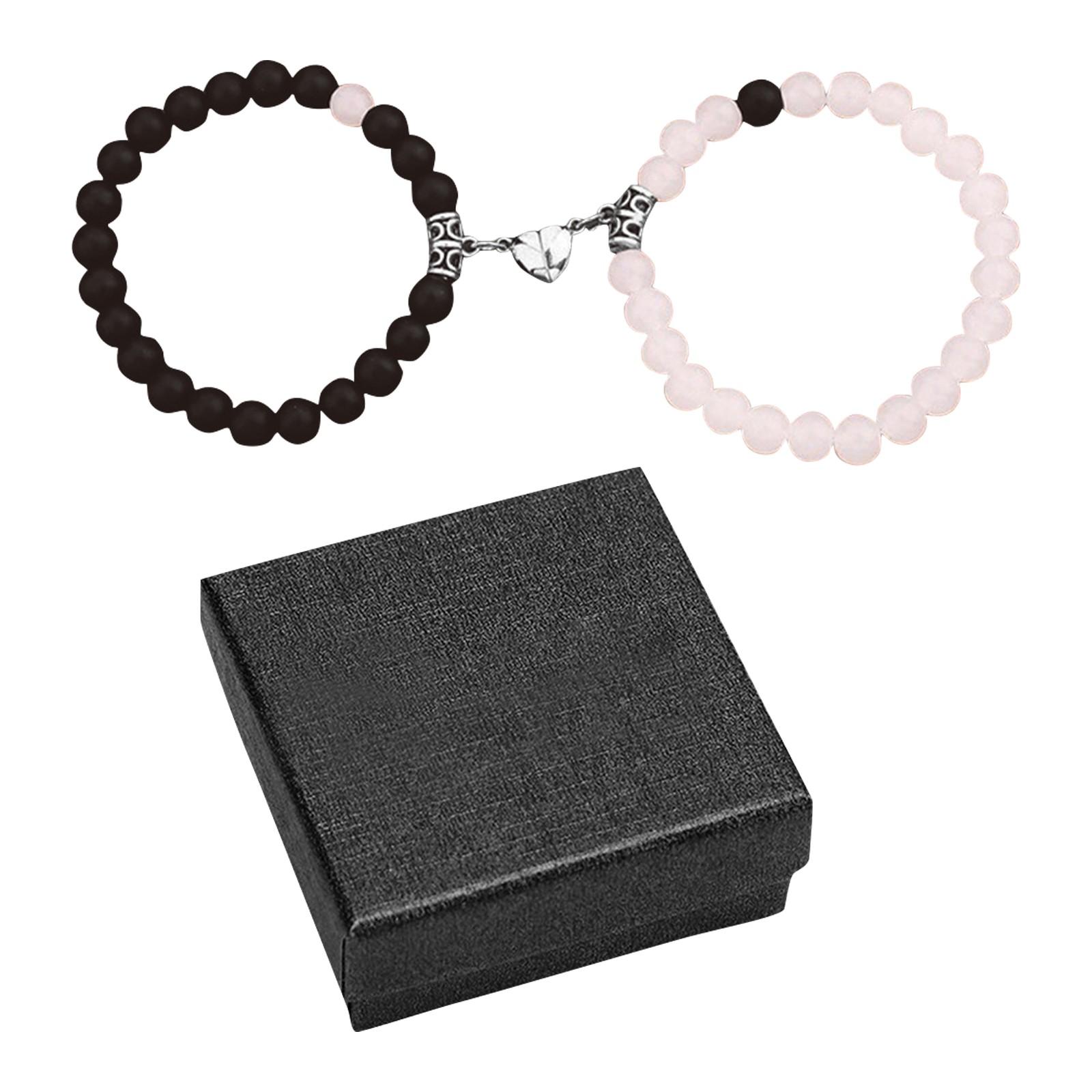 

Парный браслет Браслет для него и для нее Парный браслет в форме сердца Отношения на расстоянии Подарки на годовщину Ювелирные изделия для пары (1 пара) One Size белый