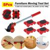 5Pcs/Set Heavy Duty Furniture Lifter Mover Set, Roller with Wheels, Lifting Moving Transport Helper Tool for Home Furniture