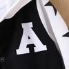 Boys' Hooded Black & White Letter Print Suit for Autumn & Winter