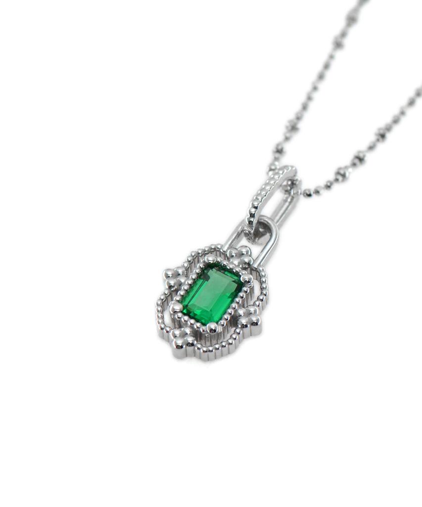 Vivus Rapillus Royal Green White Gold Silver Necklace