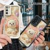 Phone Case: 2D flat, suitable for Samsung Galaxy A34 A35 M05 M06 S20 S22 S21 FE Plus 5G protective case, little white bear with headphones, perfect Ch