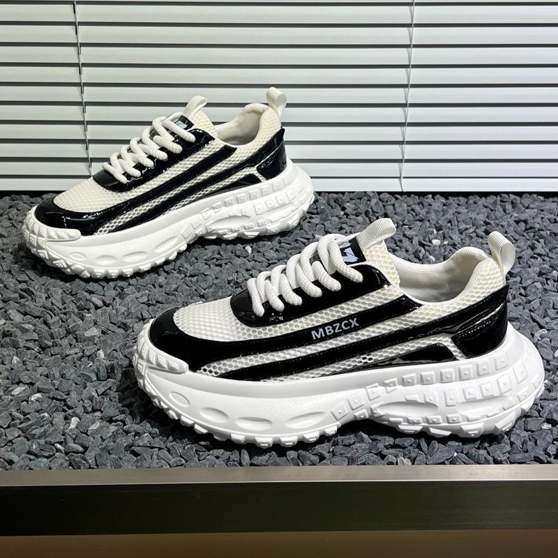 

Men s shoes 2025 summer new thick-soled heightening casual dad shoes Internet celebrity same men s breathable sports mesh shoes 39