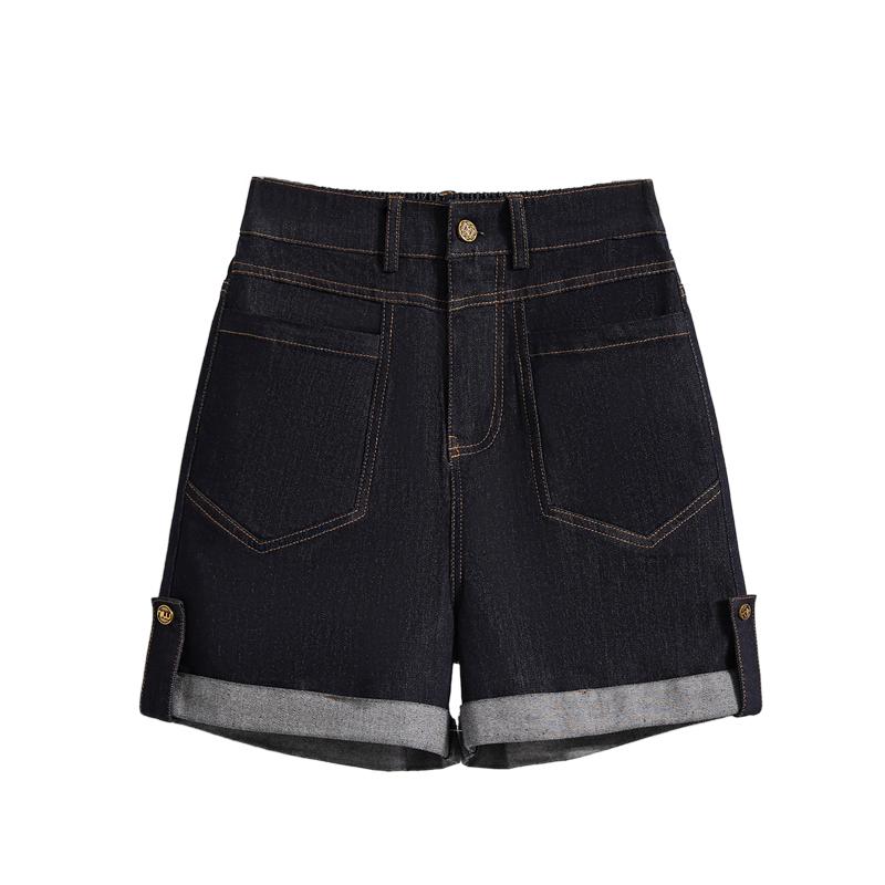 DIMANAF Plus Size 2025 Women Shorts Pants Summer Elastic Loose Jeans Short Basic High Waist Casual Harem Pants 5XL