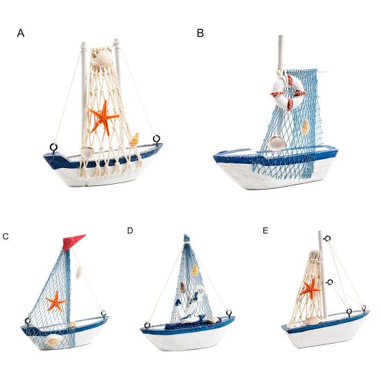 Excellent Mini Exquisite Compact Mediterranean Sailboat Model Table Decoration for Office Model Boat